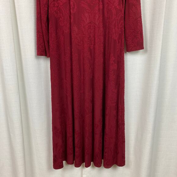 Soft Surroundings Red Damask V Neck Maxi Dress Sz.L - Picture 8 of 11
